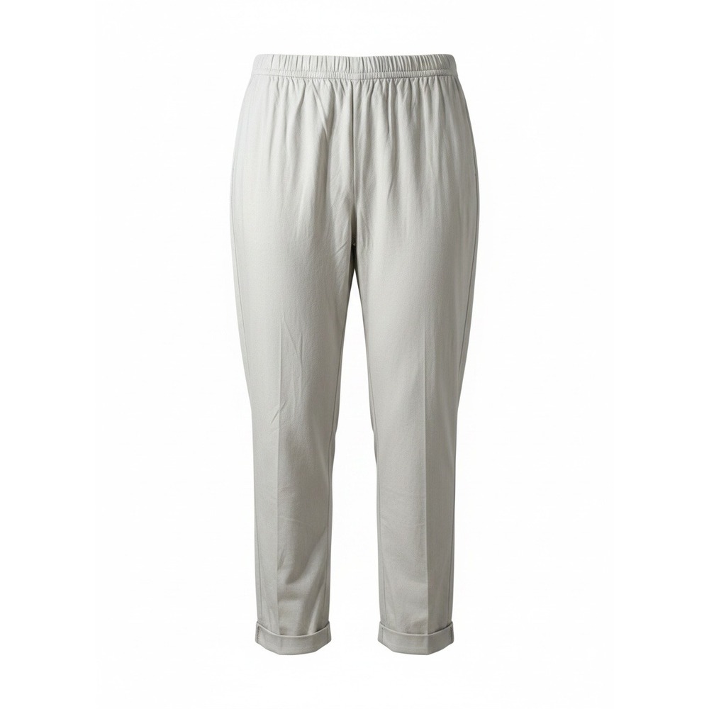 NWT J. Jill Linen Stretch Beige Pull On Cuffed Tapered Pants Womens 24 Oatmeal